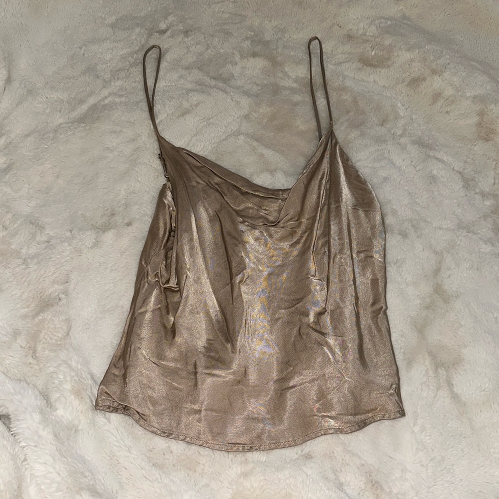 Zara Gold Satin Top